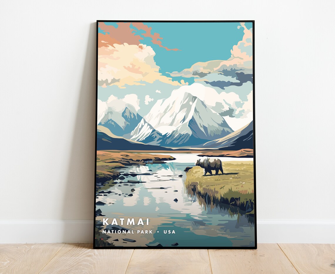 Katmai National Park Art Print, Alaskan Landscape