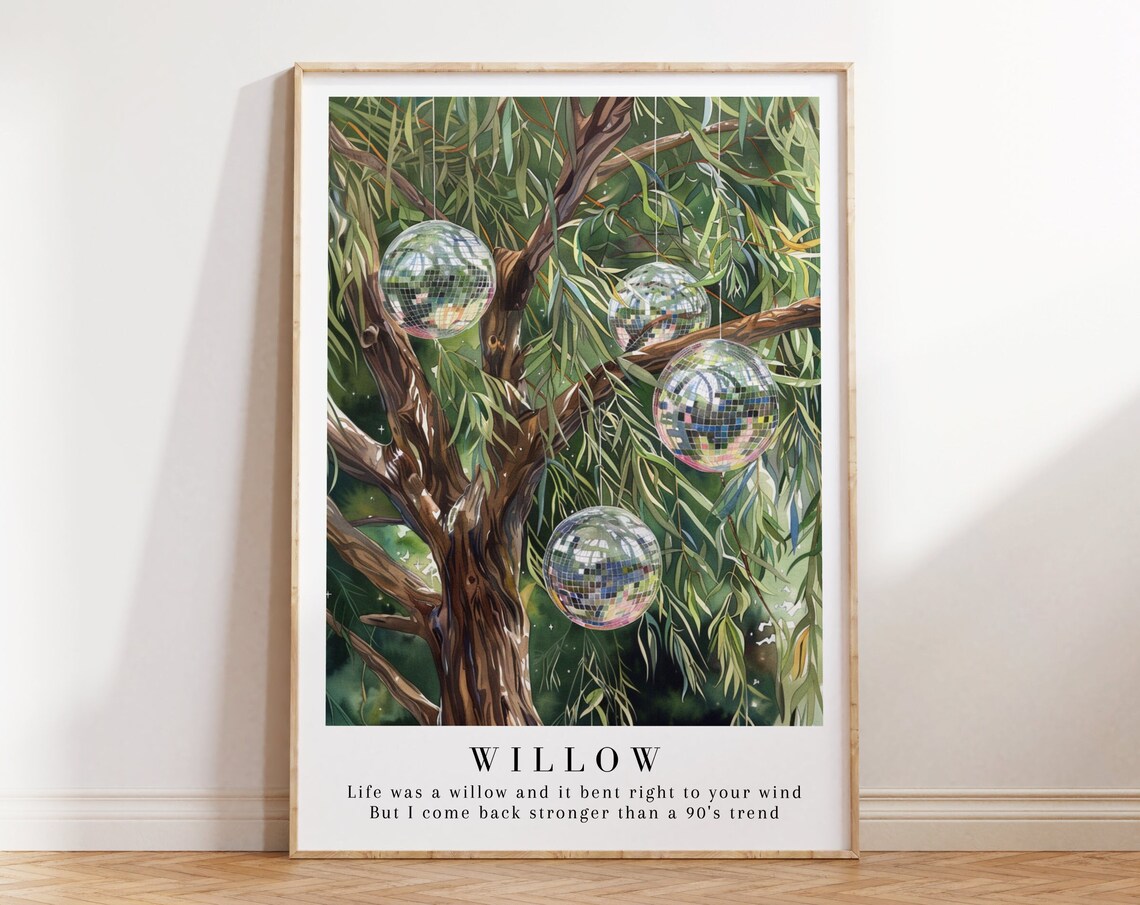 Willow Tree Watercolor Art Print, Evermore Style