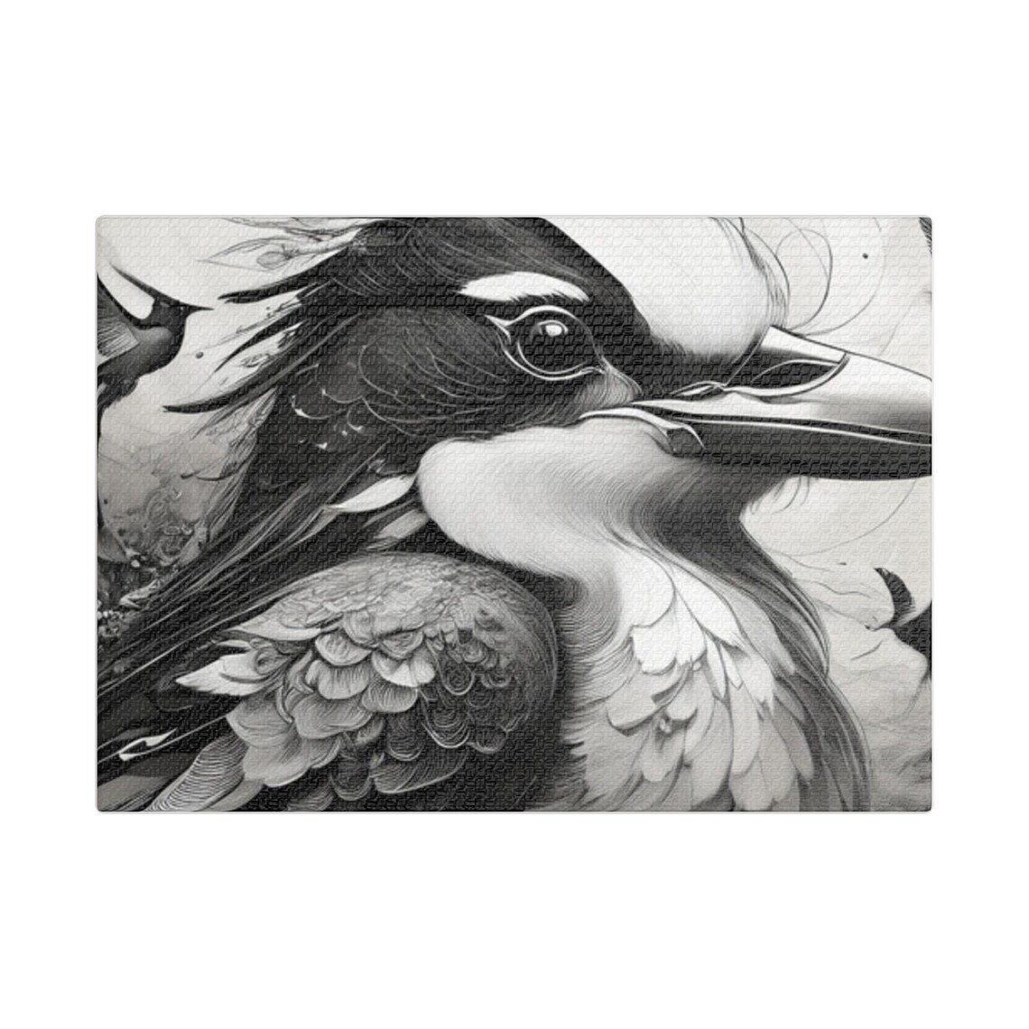 Artistic Bird Print, Black And White Nature Decor