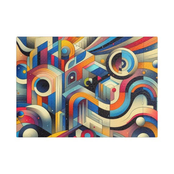Abstract Geometric Wall Art Colorful Print Modern Home Decor Art Lovers Gift Vibrant Stretched Artwork