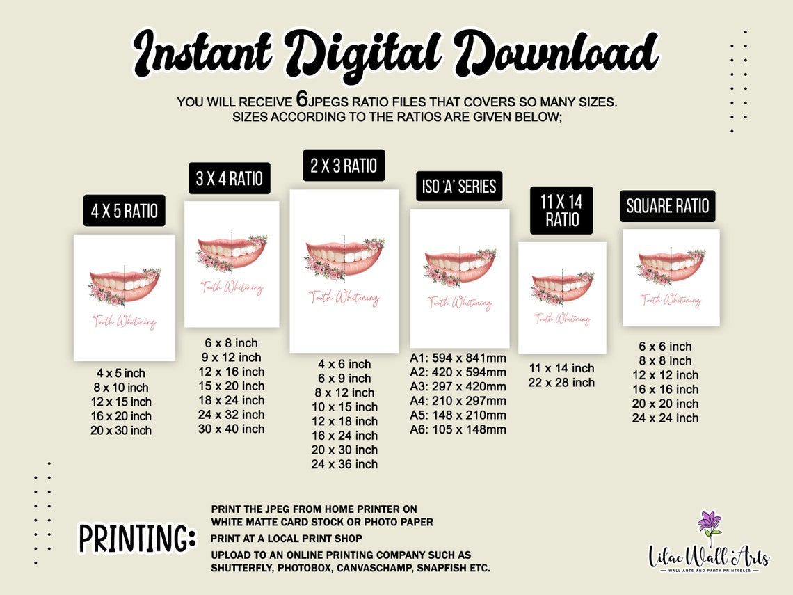 Tooth Whitening Pink Rose Smile Glow Cheerful Dentist Decor Art Poster - Image 3