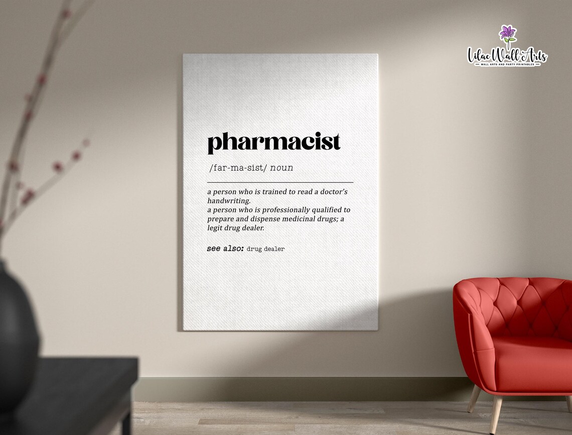 Pharmacist Definition Medical Humor Art Print - Image 2