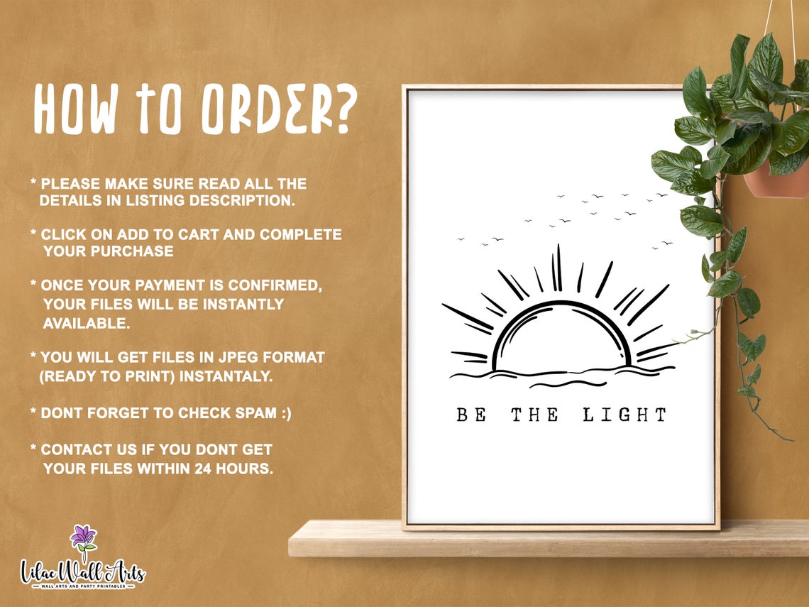 Be The Light Sunrise Line Art Motivational Minimalist Poster - Image 2