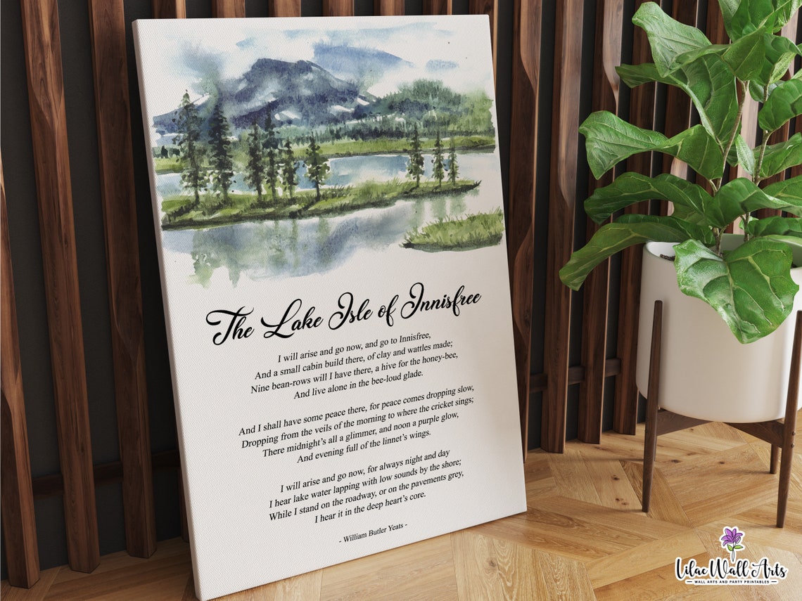The Lake Isle Of Innisfree Poem Poster W B Yeats Literary Poster Irish Literature Poster Poetry Quote Art Poetry Poster Poetry Art Print - Image 6