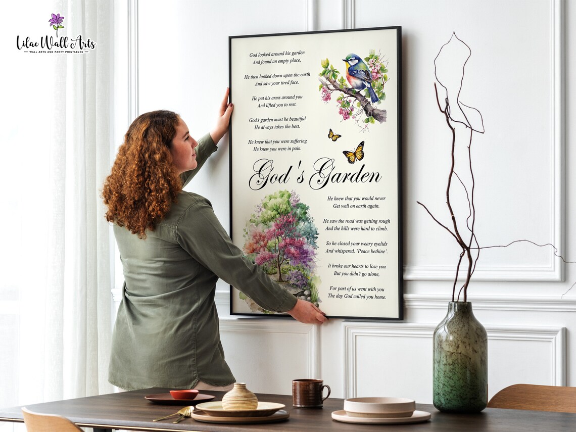 Gods Garden Sympathy Poem, In Loving Memory Art Print - Image 3