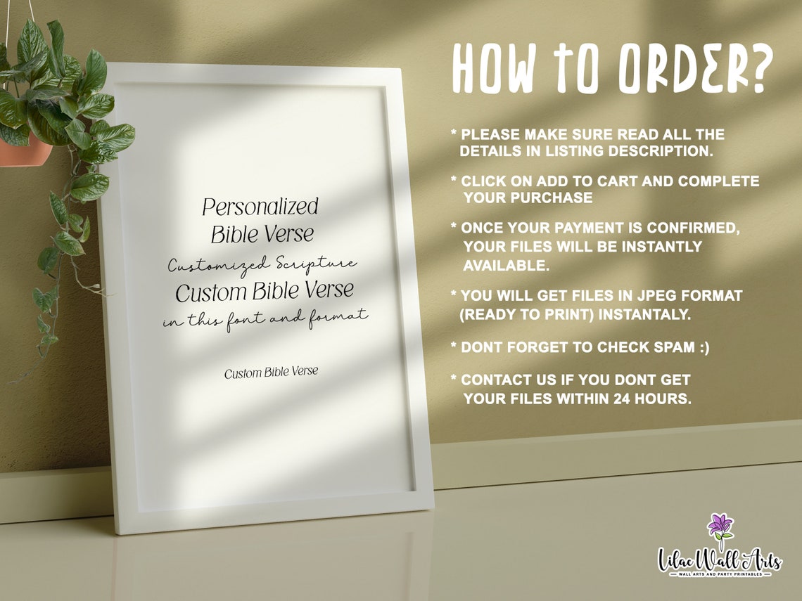 Personalized Custom Bible Verse Your Own Scripture Typography Poster - Image 3