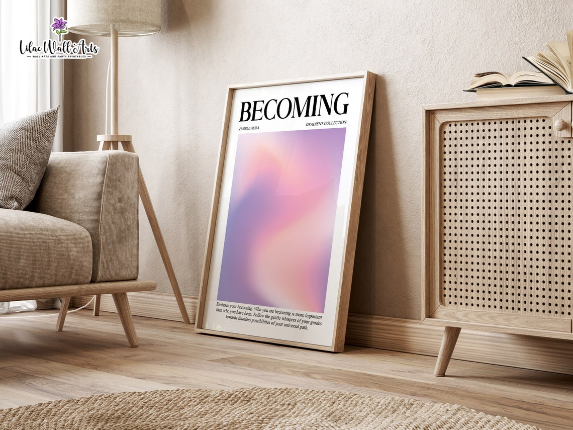Becoming Purple Aura Gradient Collection Soft Pastel Mindset Poster - Image 5