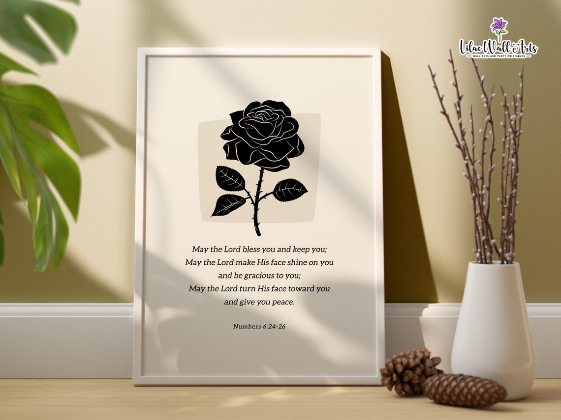 Subtle Christian Art Numbers 6 24 26 May The Lord Bless Priestly Blessing Floral Bible Verse Botanical Scripture Boho Christian Print - Image 5