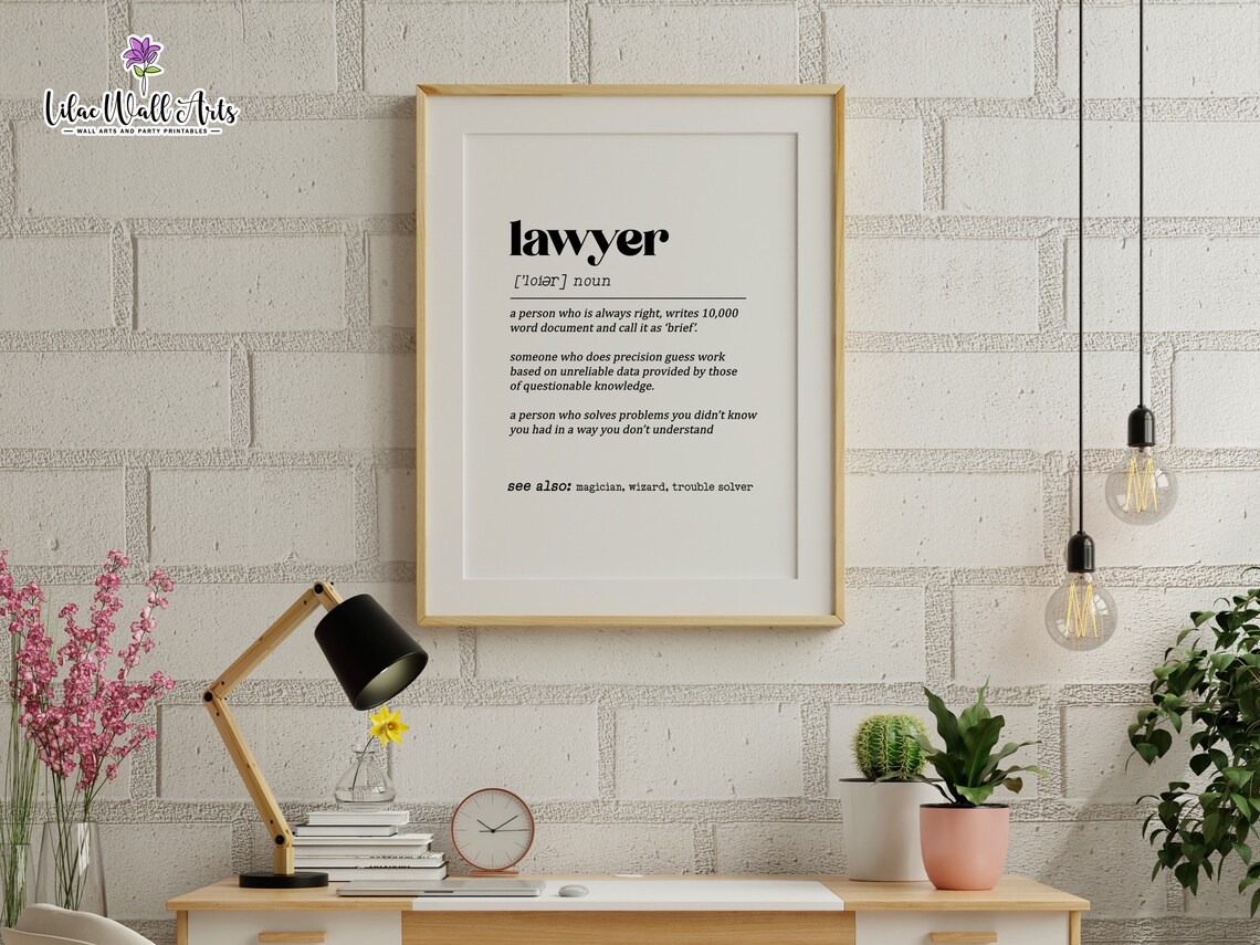 Lawyer Definition Print, Lawyer Office Decor - Image 2