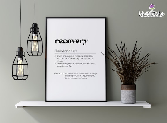 Recovery Definition Minimalist Dictionary Art Print