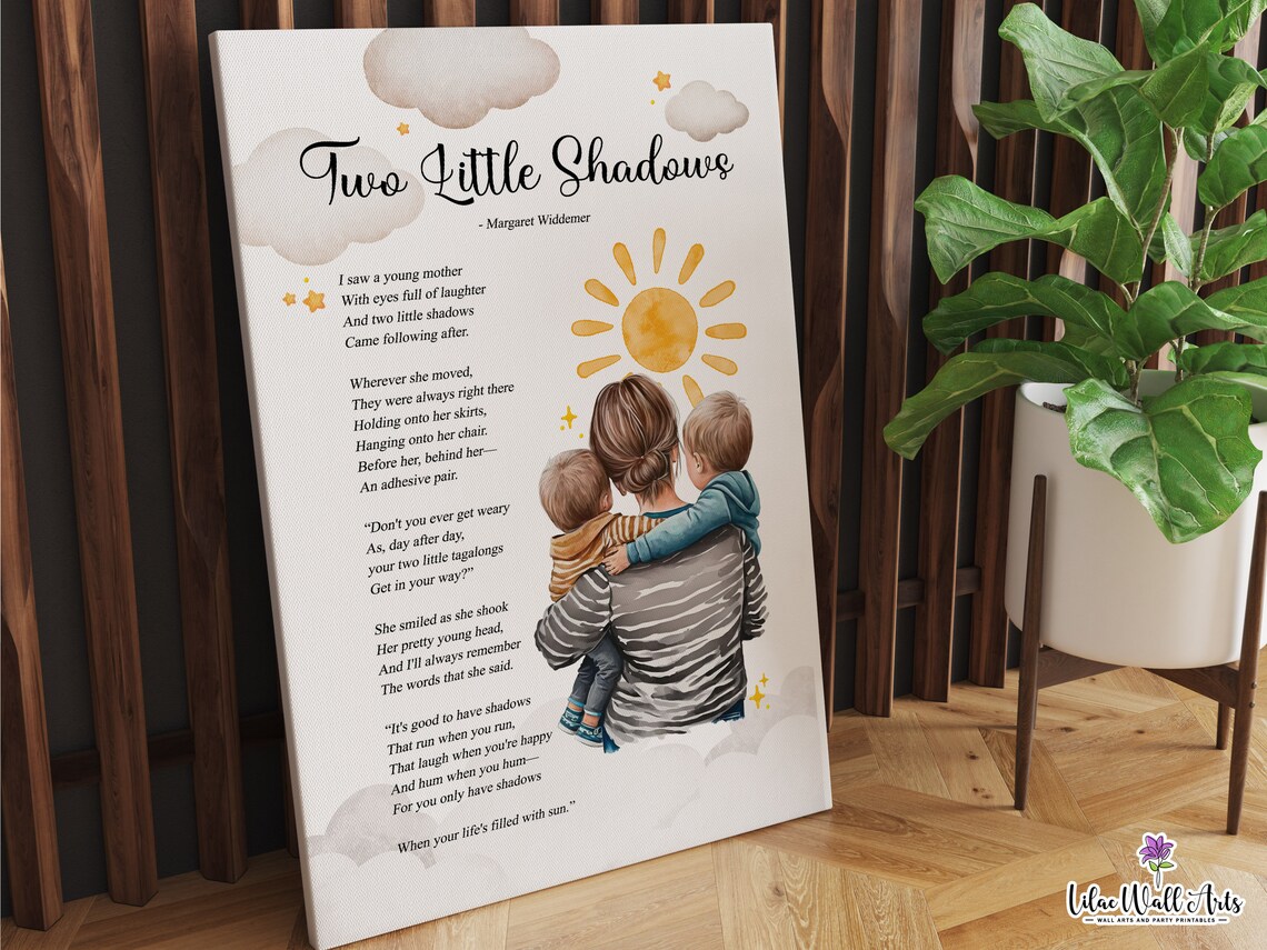 Two Little Shadows Poem for Mom Art Print