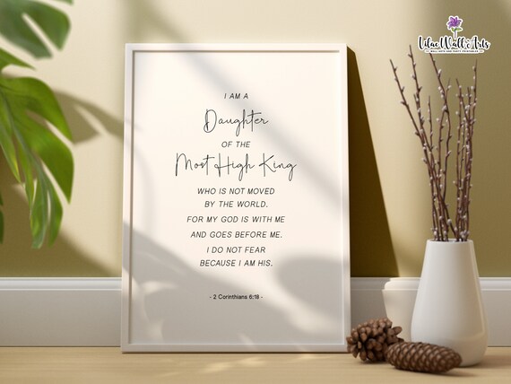 I Am A Daughter Of The Most High King 2 Corinthians 618 Poster