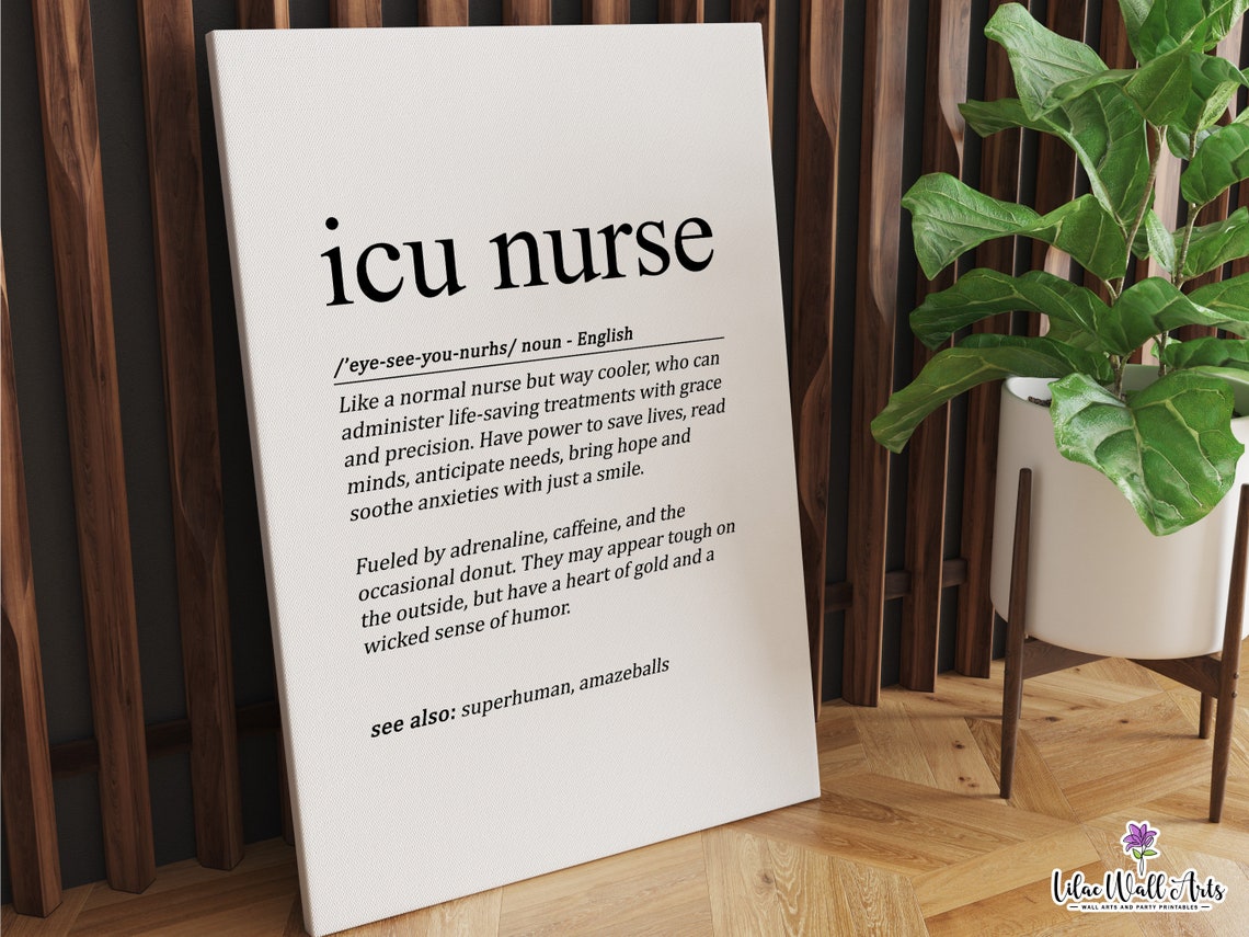 ICU Nurse Definition Funny Critical Care Superhero Gift Wall Print - Image 6