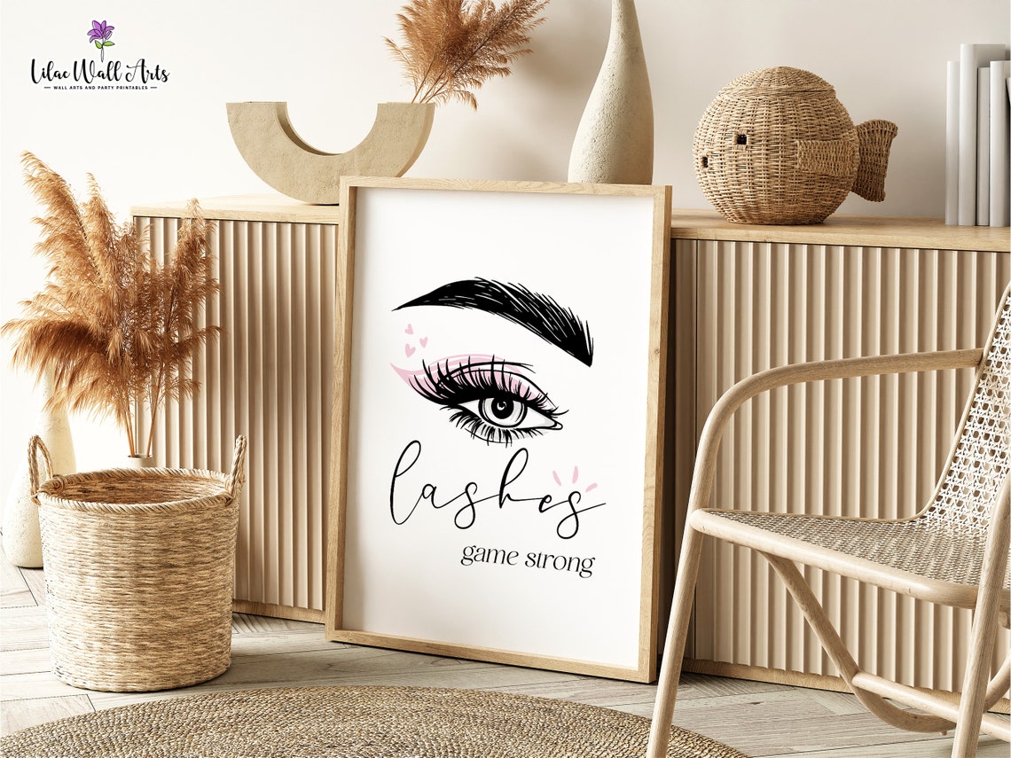 Lashes Game Strong Eyelash Beauty Salon Quote Lash Tech Poster - Image 5