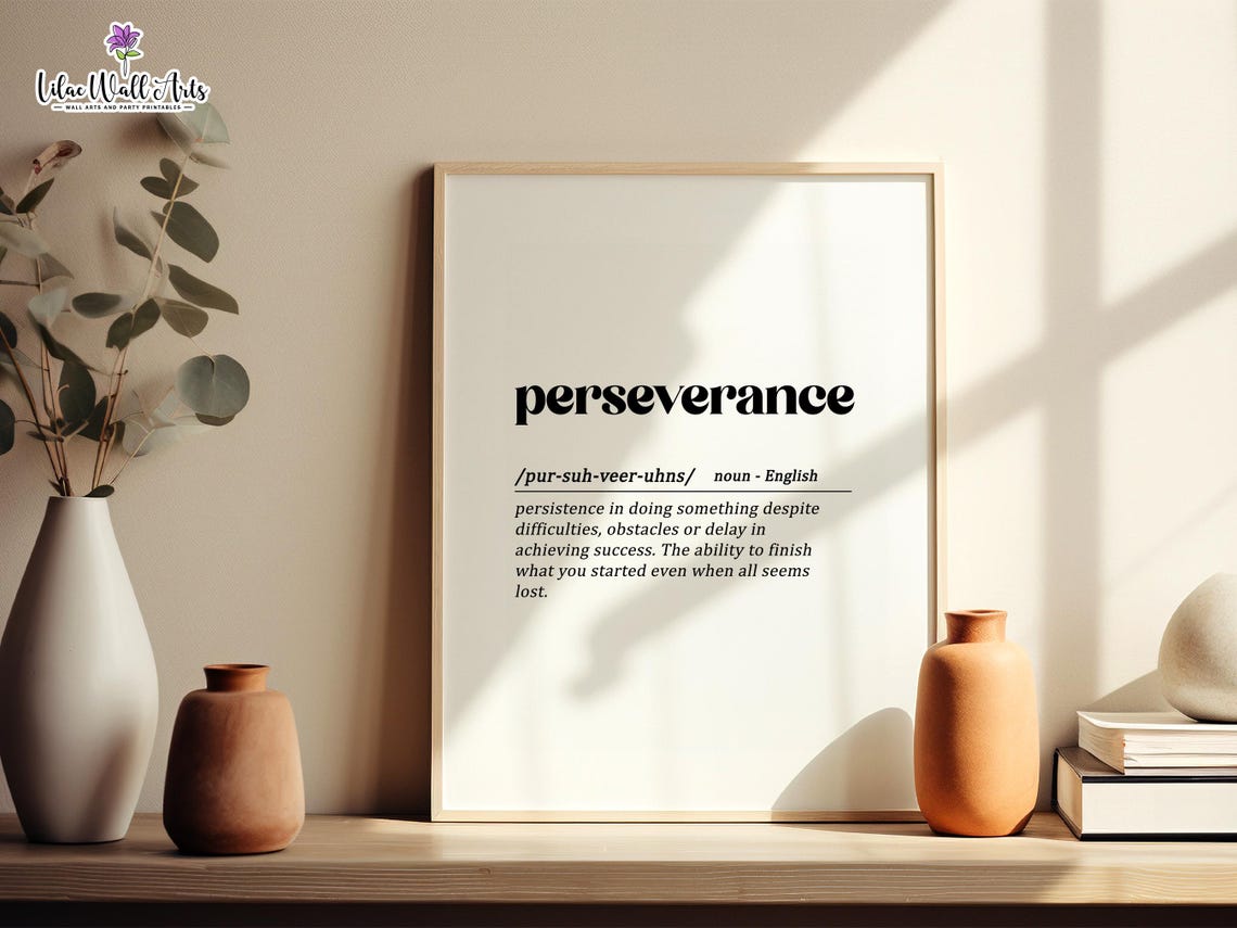 Perseverance Definition Motivational Dictionary Art Typography Poster - Image 4