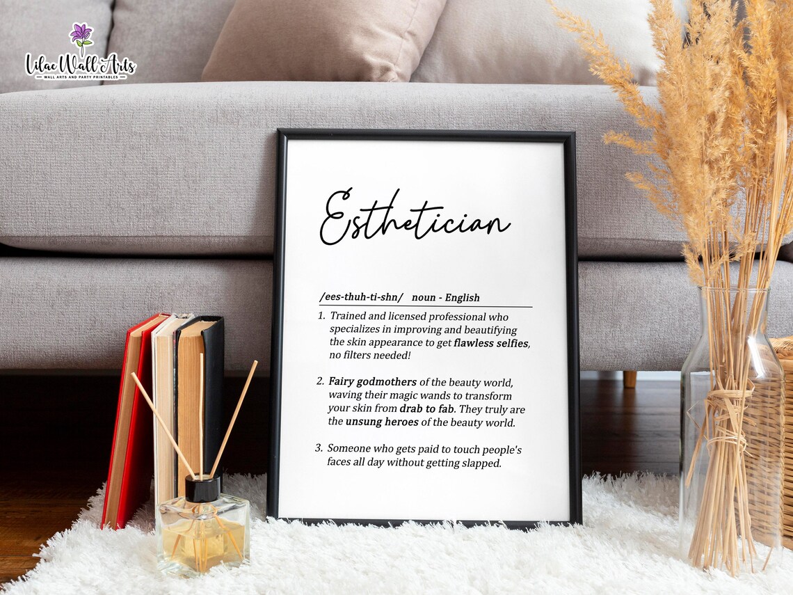 Esthetician Definition Funny Skincare Dictionary Beauty Art Poster - Image 3