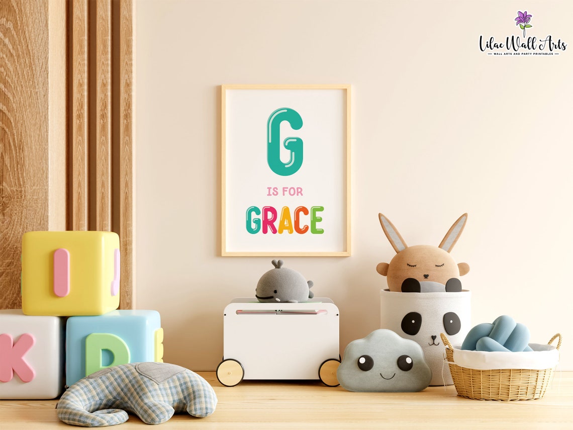 S Is For Sophia Personalized Name Initial Kids Room Art Poster - Image 3