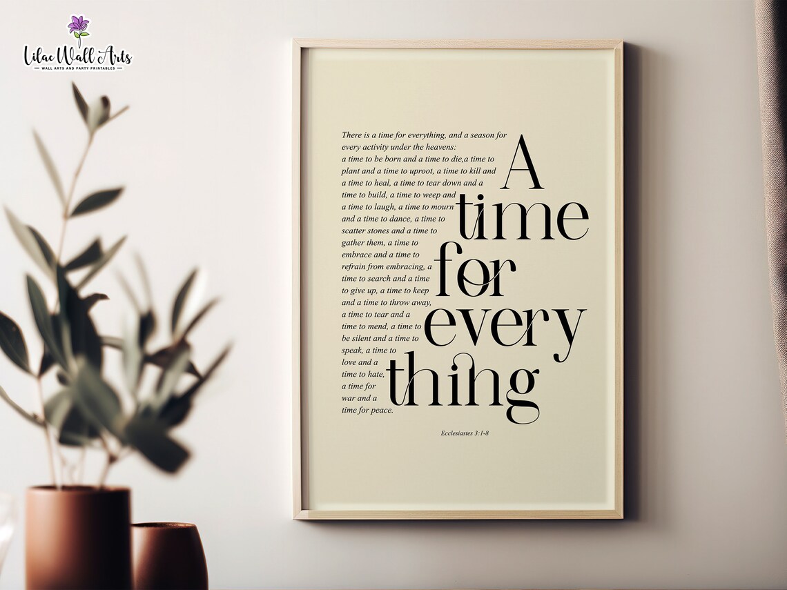 Ecclesiastes 3:1-8 Bible Verse Poster, Christian Art - Image 6