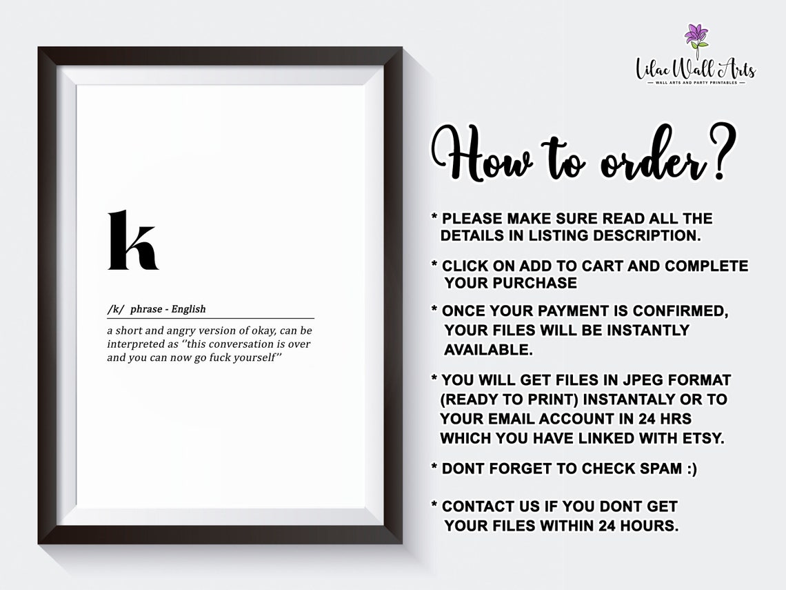 Letter K Definition Funny Texting Humor Minimalist Typography Poster - Image 4