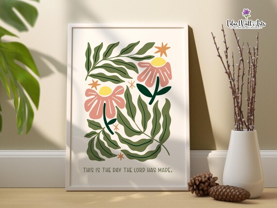 Psalm 118 24 Print Christian Nursery Scripture Poster Cool Christian Art Modern Bible Verse Poster Psalm Printables Christian Gift Idea
