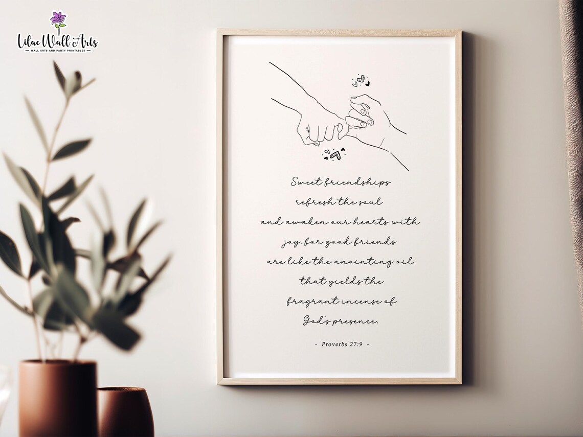 Proverbs 27:9 Sweet Friendship Scripture Art Print