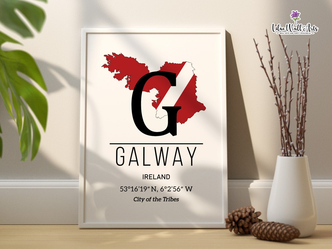 Galway City Map Of Galway Print Galway Art Print Galway Travel Galway Gifts Galway Ireland Galway Wall Art County Galway Poster - Image 6
