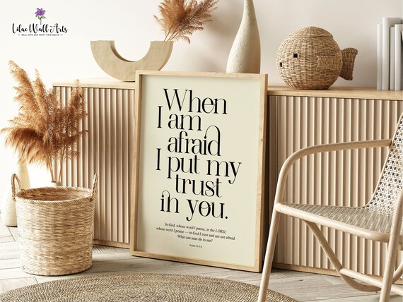 Psalm 56 Subtle Christian Art Boho Christian Print Boho Bible Verse Poster Scripture Wall Dcor Scripture Sign Bible Artwork