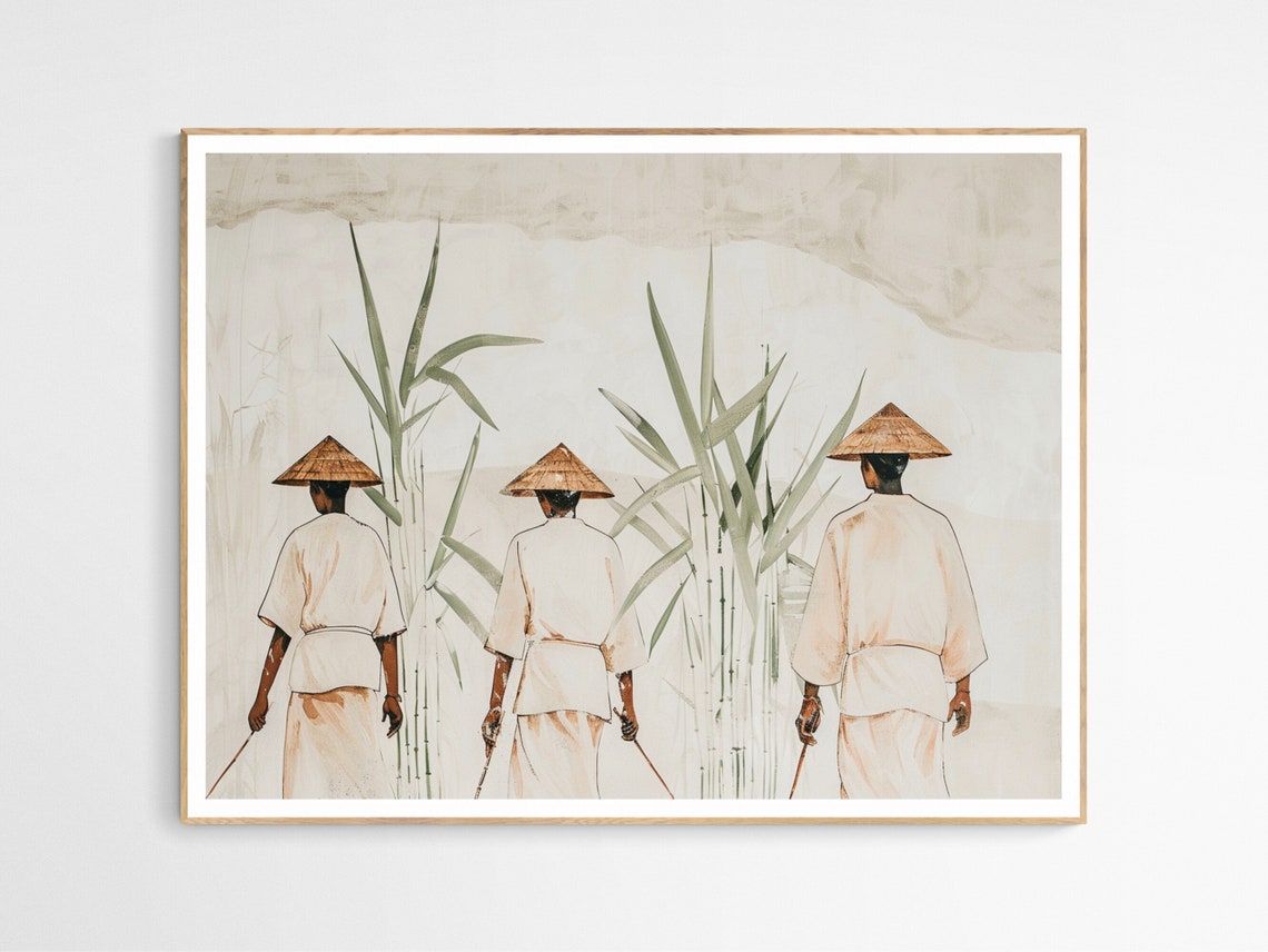 Three Salakot Men Philippines Minimalist Cultural Art Poster