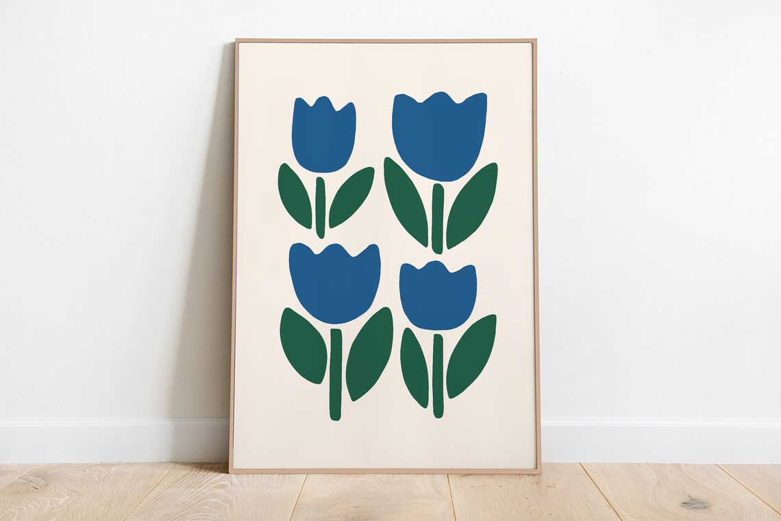 Chunky Tulip Art Print, Botanical Floral Wall Art - Image 3