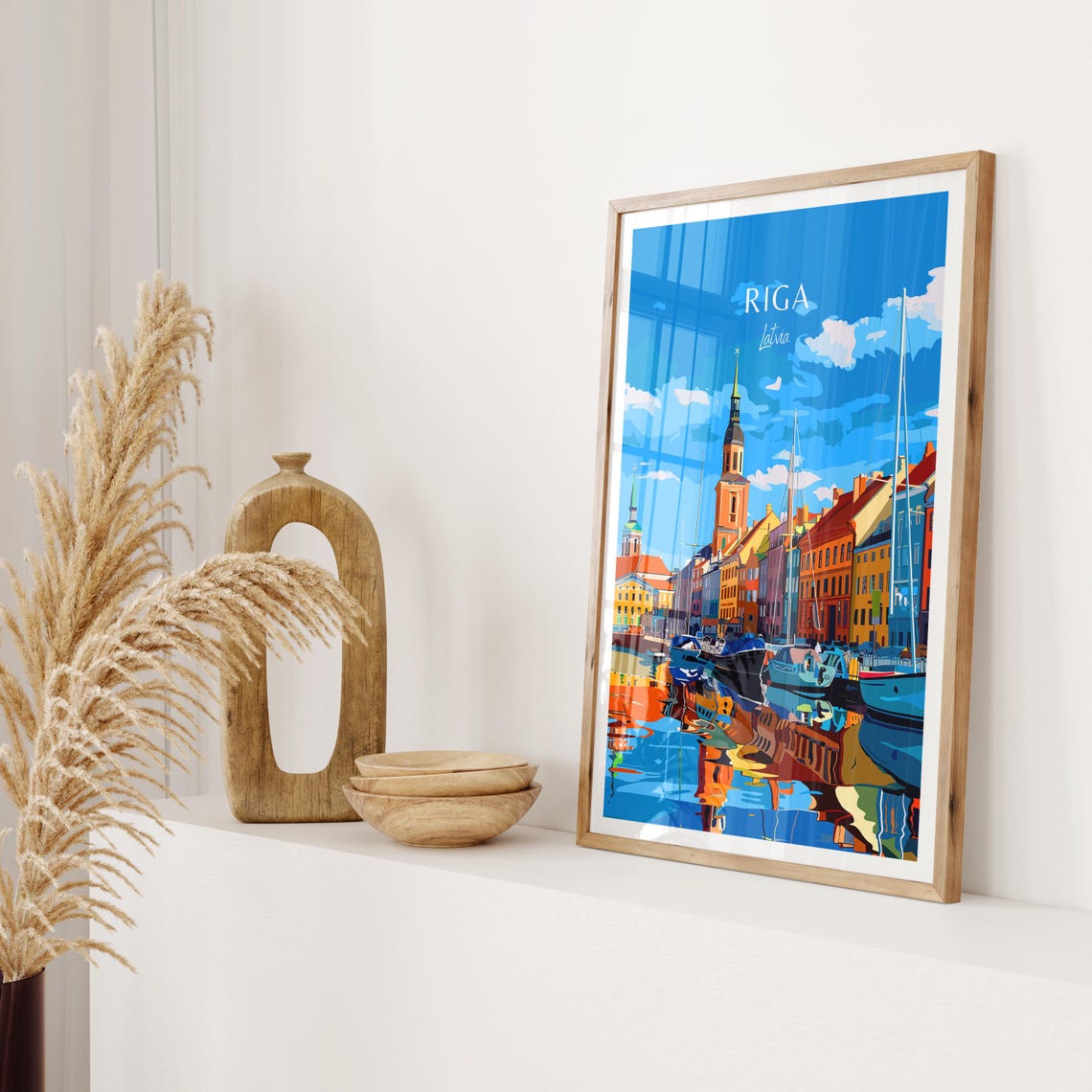 Riga Latvia Baltic Harbor Colorful Old Town Waterfront Poster - Image 2