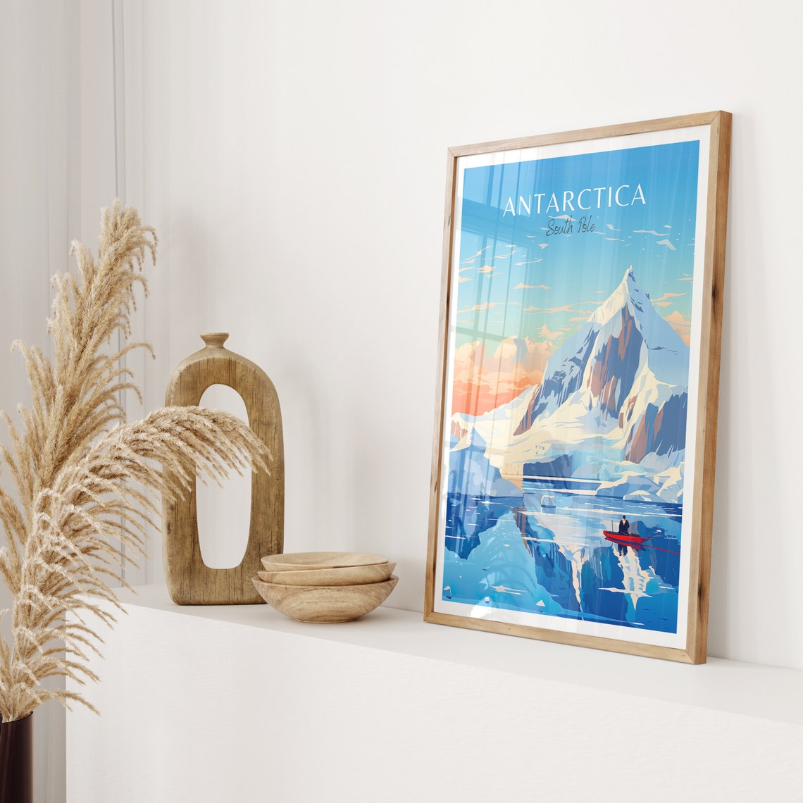 Antarctica South Pole Icebergs Kayak Glacier Sunset Polar Poster - Image 2