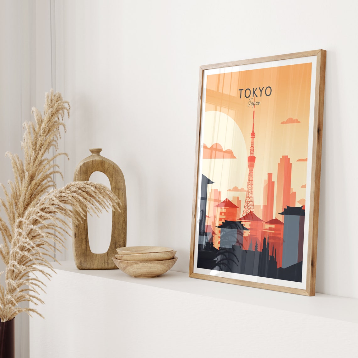 Tokyo Japan Skytree Sunset Skyline Vintage Travel Poster Artwork - Image 2
