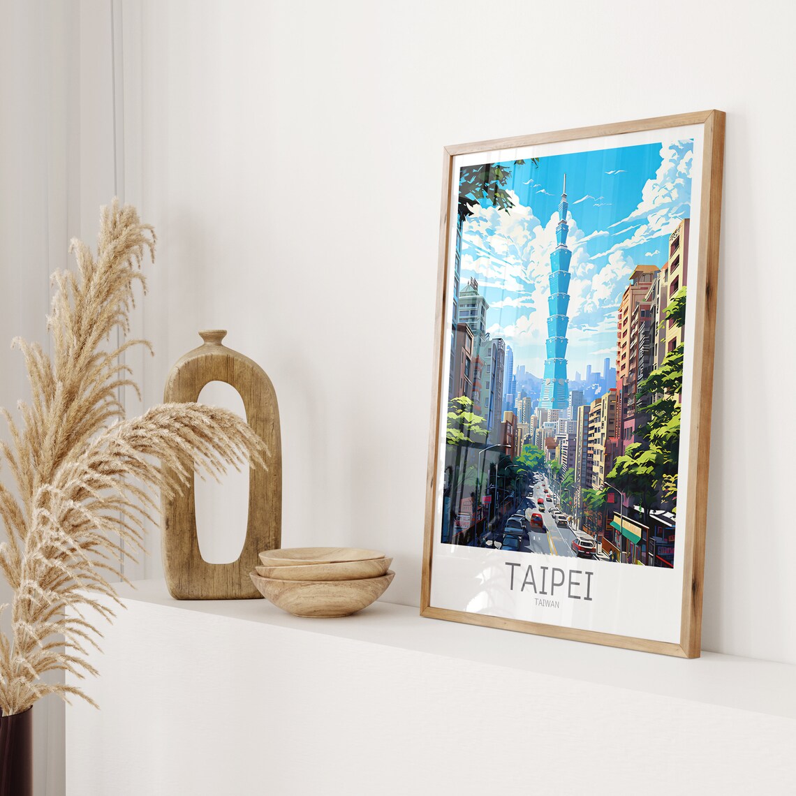 Taipei Taiwan Poster Vibrant Taipei 101 Cityscape Street Art - Image 2