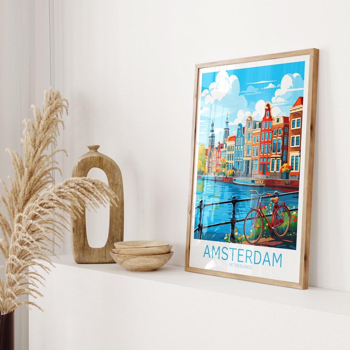 Amsterdam Vintage Travel Poster, Netherlands Travel Poster - Image 2