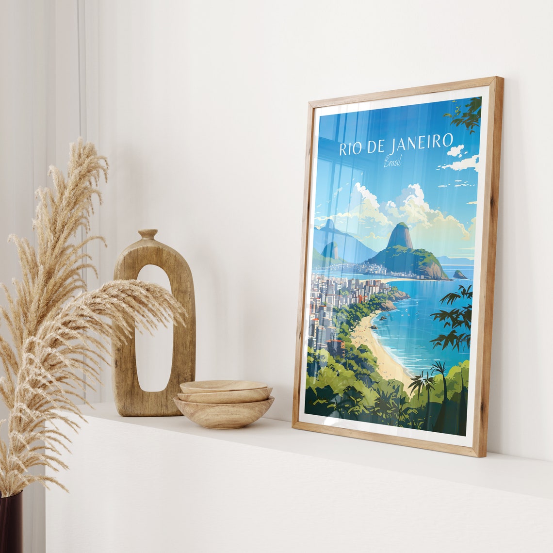 Rio de Janeiro Brasil Sugarloaf Mountain Beach Bay View Poster - Image 2