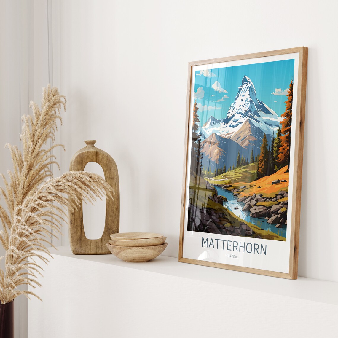 Matterhorn Vintage Travel Poster, Mountain Landscape - Image 2