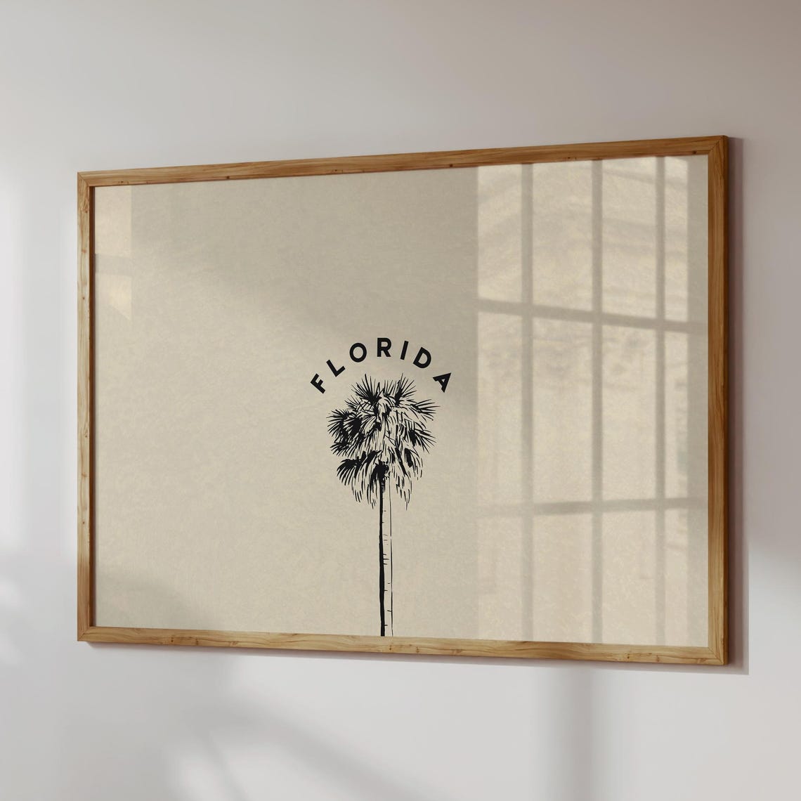 Florida Palm Tree Minimalist Poster Neutral Beige Travel Wall Decor