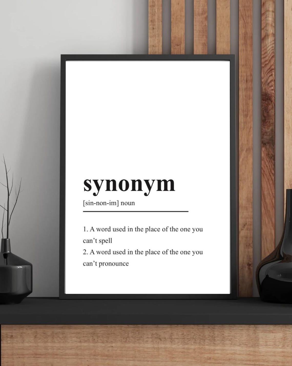 Synonym Definition Noun Funny Grammar Typography Word Lover Poster