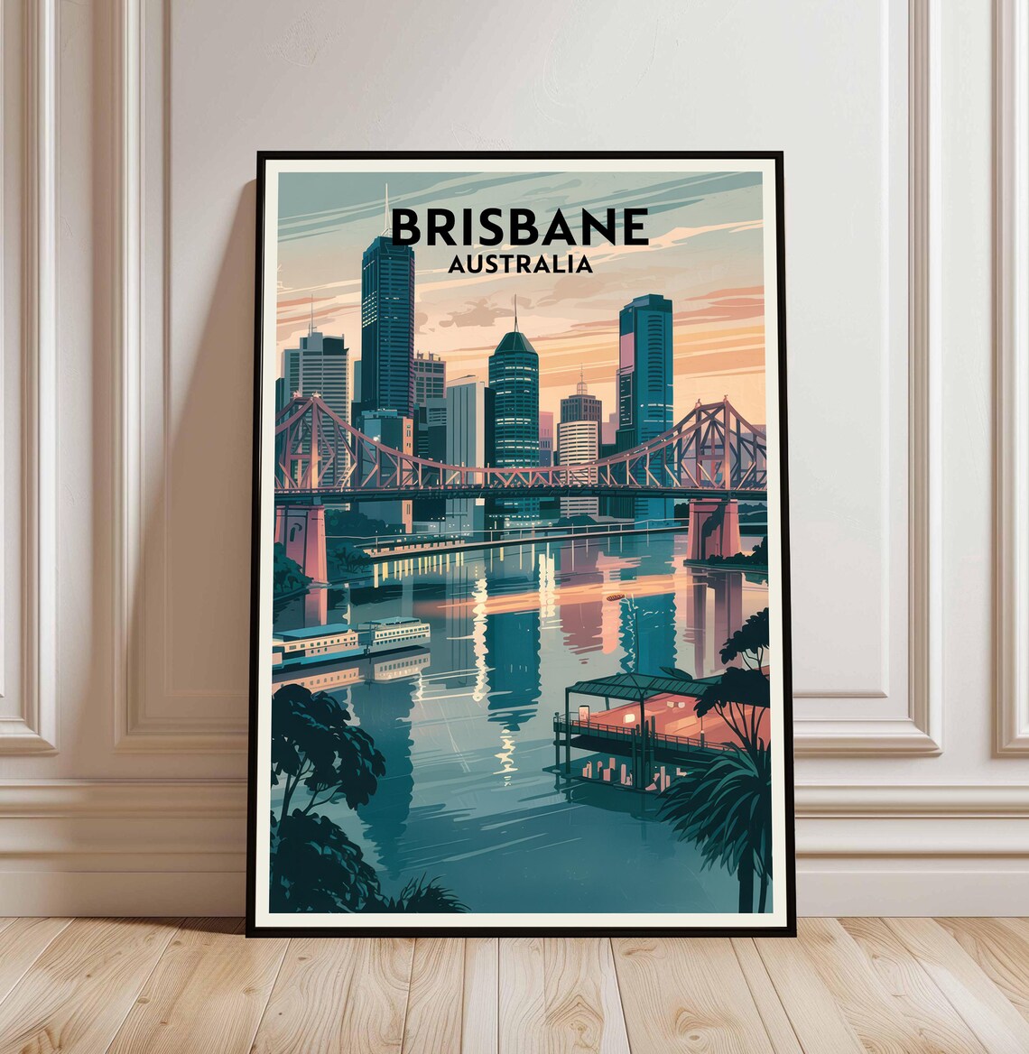 Brisbane Australia, Modern Travel Poster