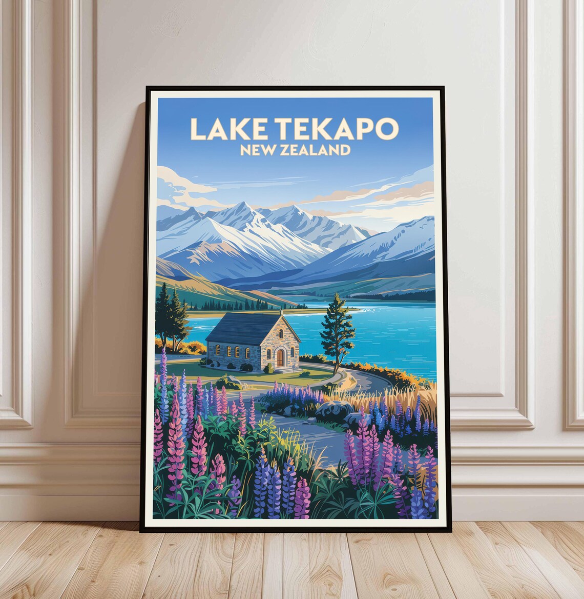 Lake Tekapo Travel Poster, New Zealand
