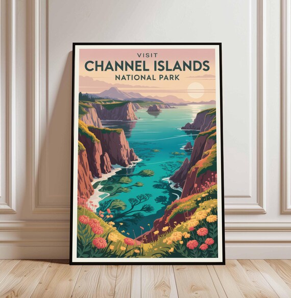 Channel Islands National Park Vintage Poster Sea Cliffs Travel Art