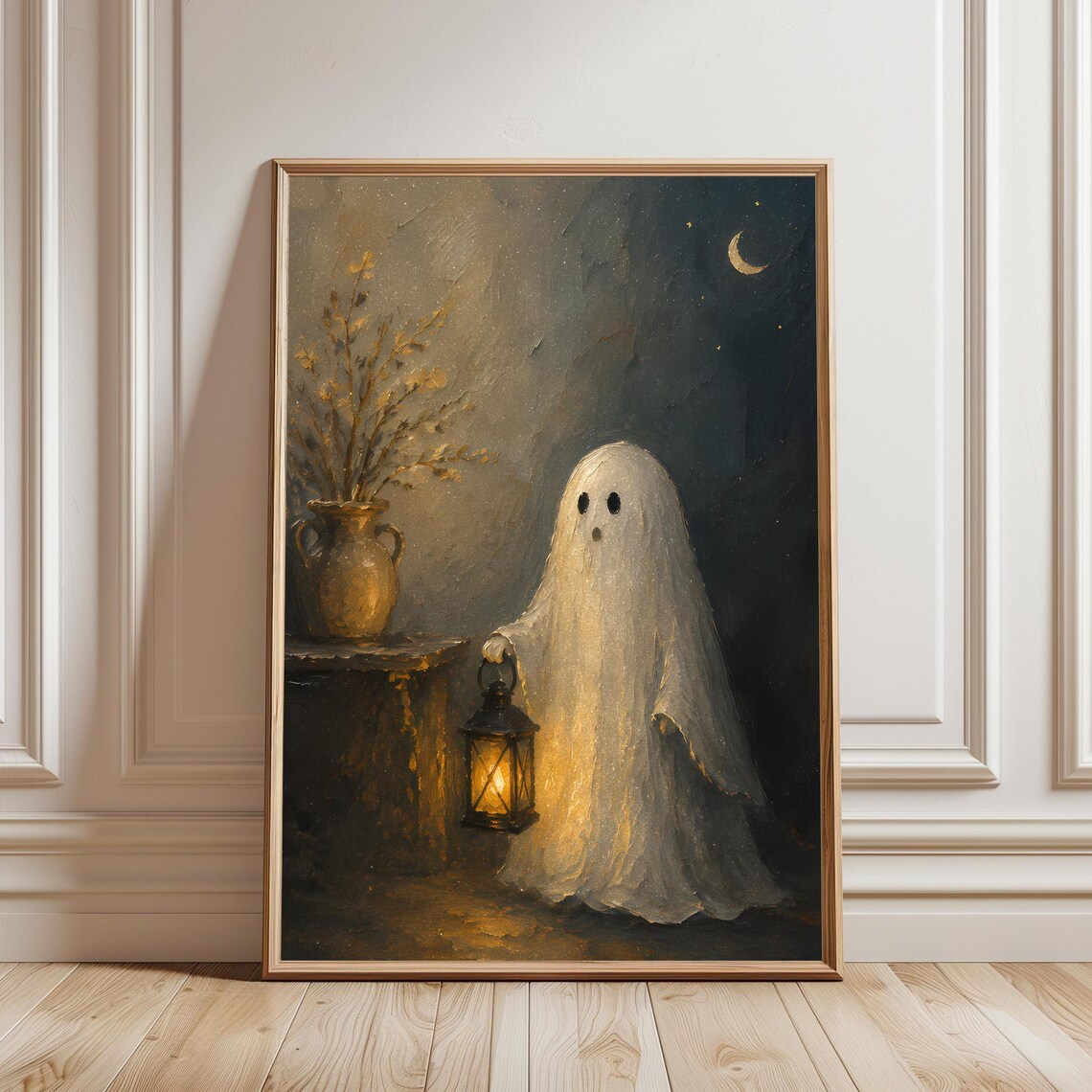 Ghost Lantern, Vintage Halloween Wall Art