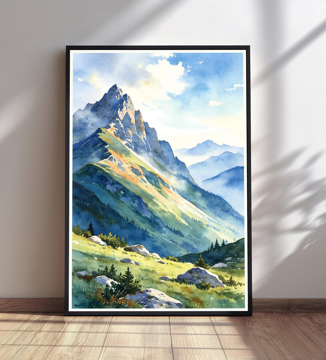 Mountain Watercolor Art Print, Nature Decor