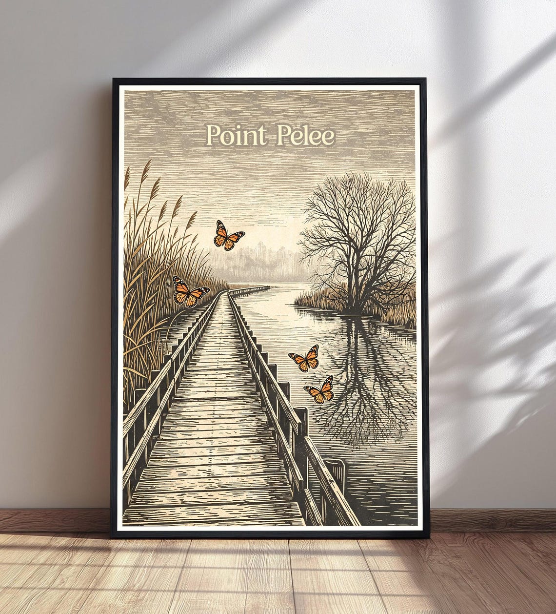Point Pelee National Park Poster Monarch Butterfly Boardwalk Art