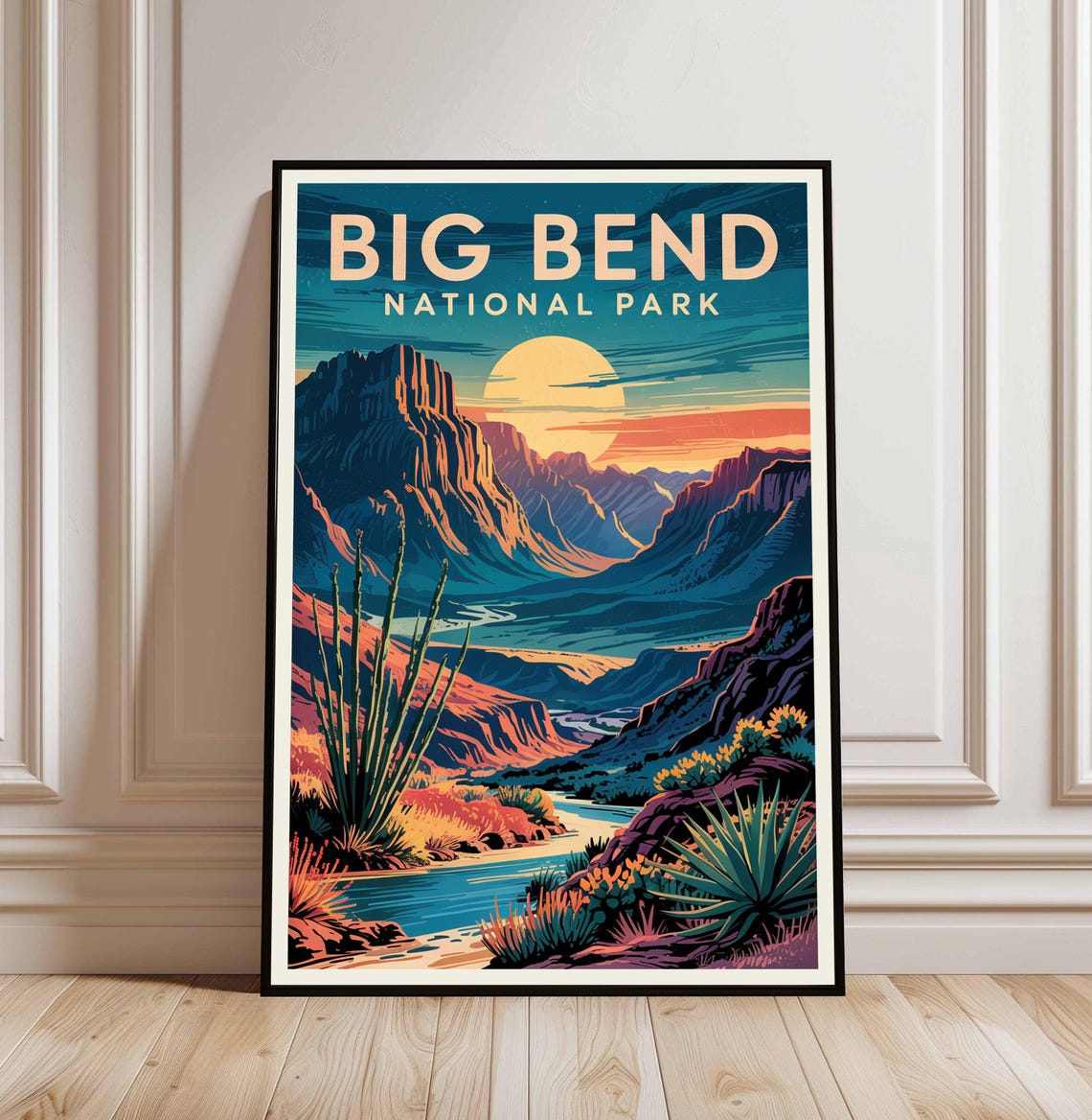 Big Bend National Park Texas Desert Sunset Canyon Vintage Poster