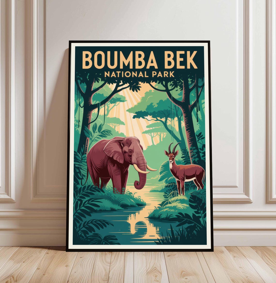 Boumba Bek National Park Cameroon Elephant Jungle Travel Poster