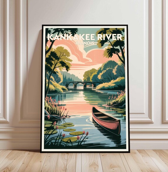 Kankakee River State Park Travel Poster, Illinois