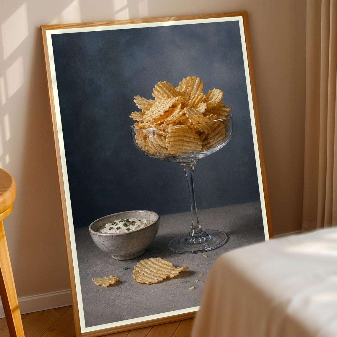 Potato Chip Wall Art Still Life Print Snack Food Poster Kitchen Decor