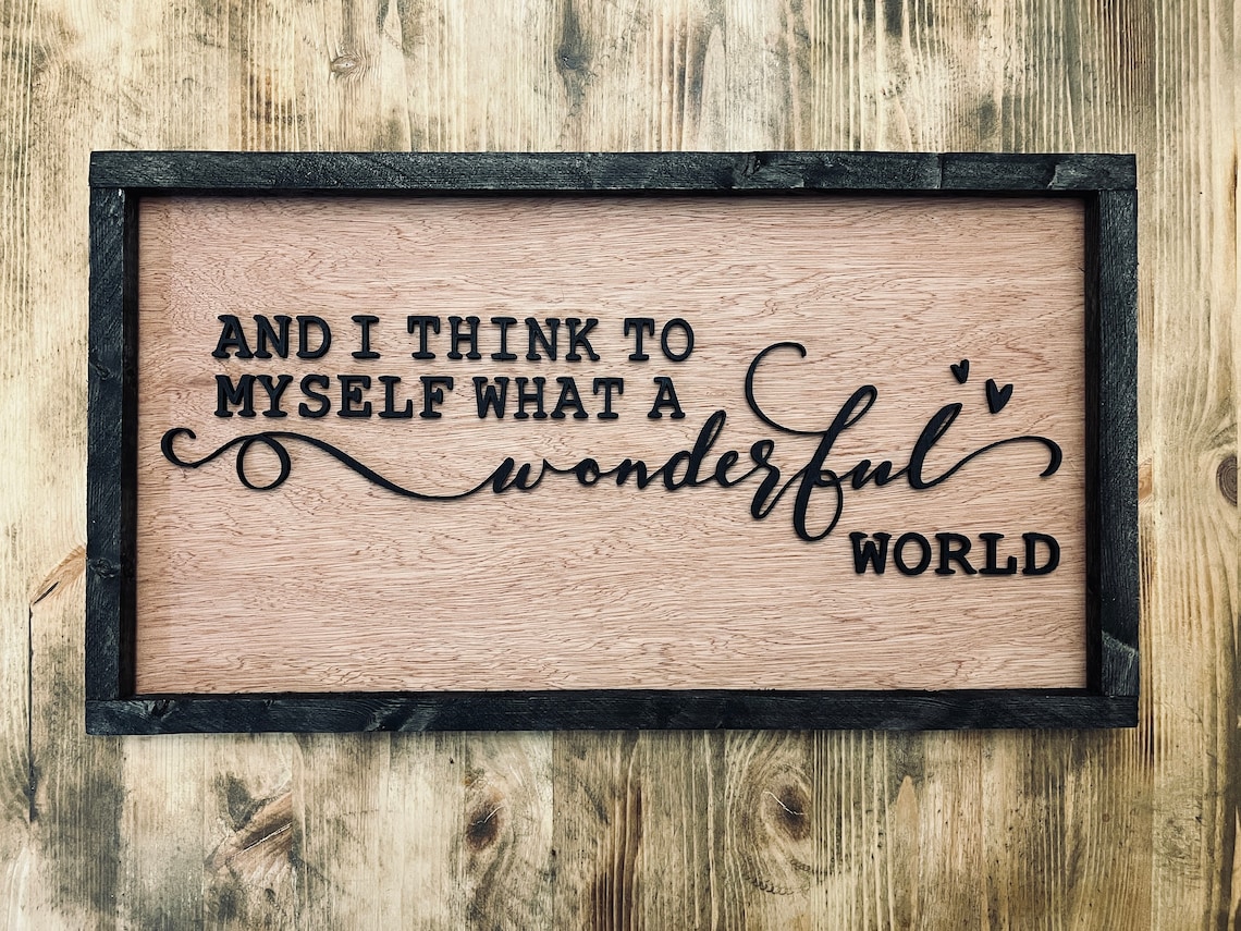 And I Think To Myself What A Wonderful World Lyric Quote Poster - Image 3