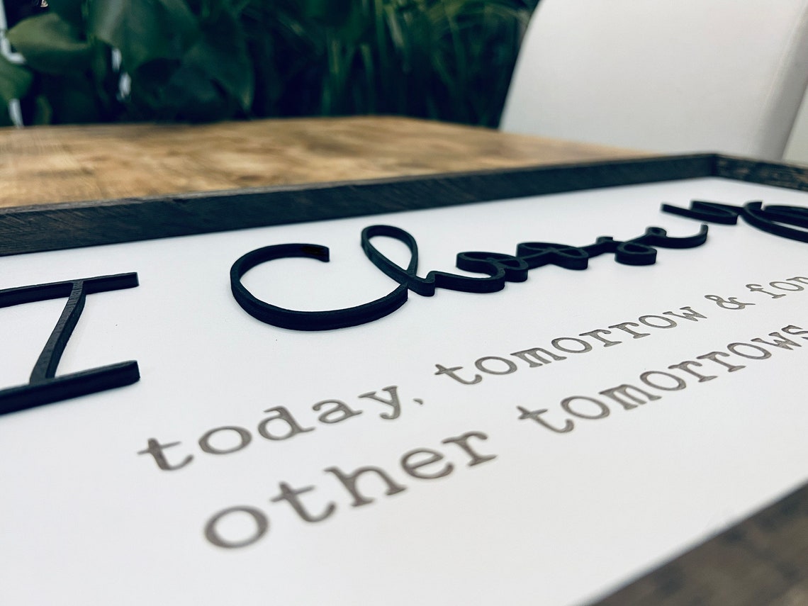 I Choose Script Wedding Vow Raised Letter Sign Style Poster Decor